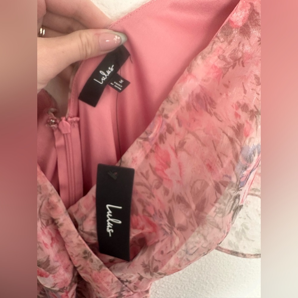 Lulus Dreamiest Desires Pink Floral Flutter Sleeve Maxi Dress - Picture 7 of 8